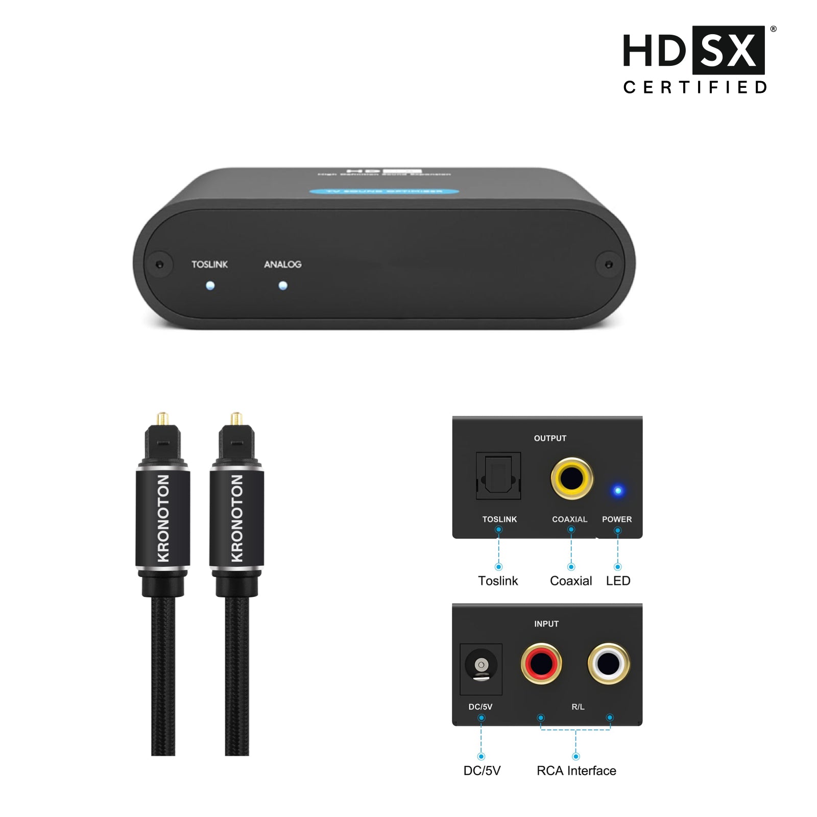 HDSX TV Sound Optimizer TOSLINK Connect Set Analog